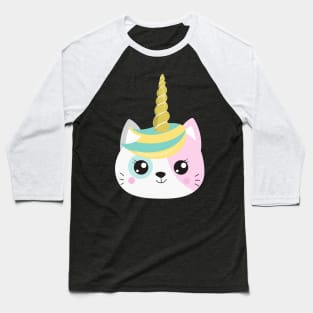 Unicorn Cat, Cute Cat, Little Cat, Kitten, Kitty Baseball T-Shirt